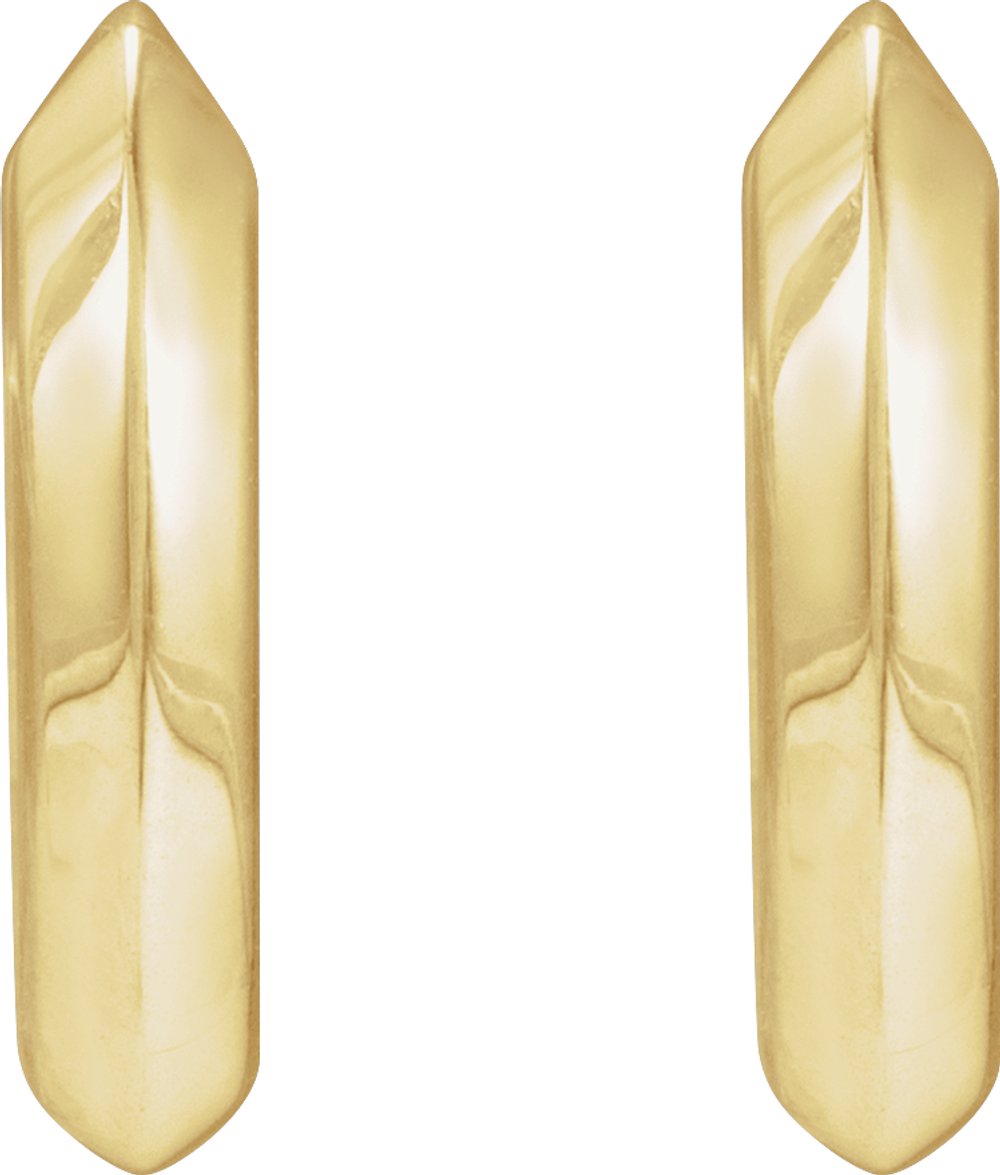 14K Yellow Knife-Edge Hinge 10 mm Hoop Earrings