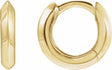 14K Yellow Gold Knife-Edge Hinge 10 mm Hoop Earrings