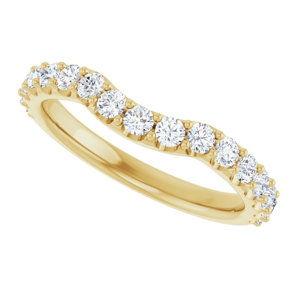 14K Yellow Gold 5/8 CTW Lab-Grown Diamond Contour Band