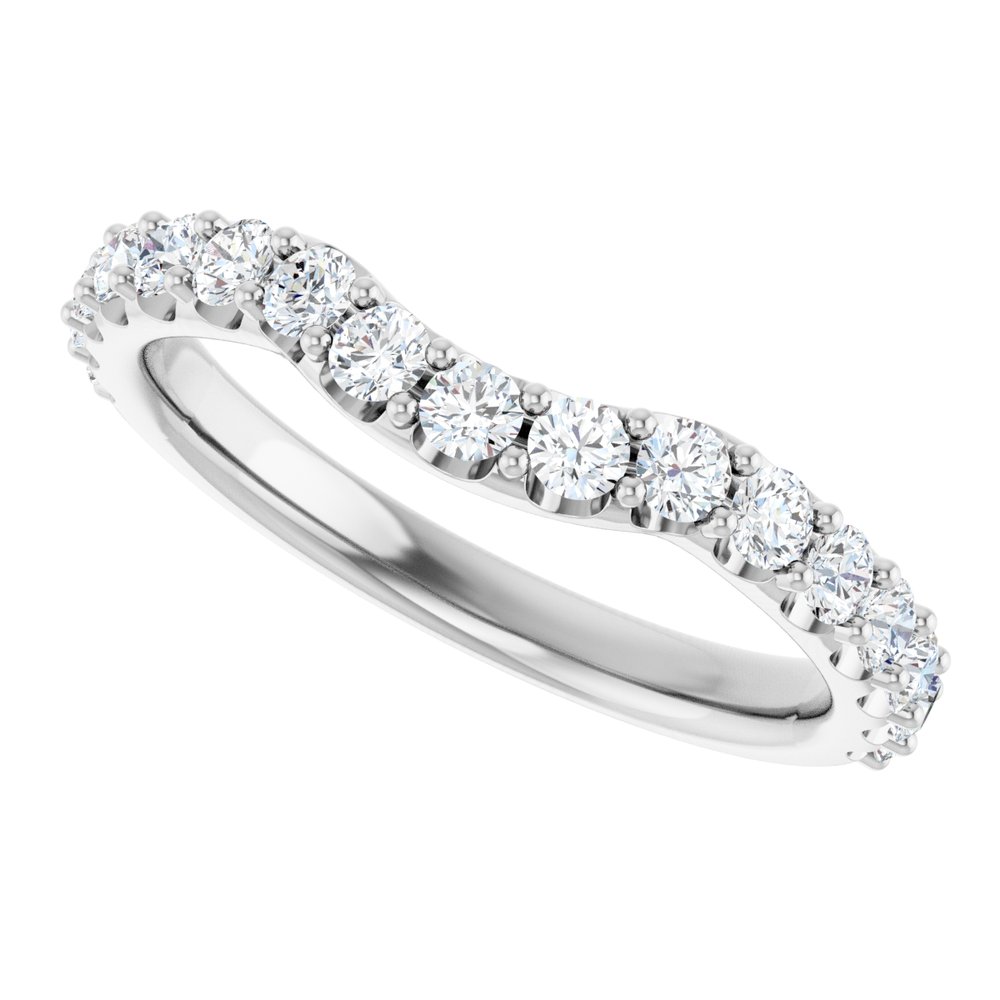 Platinum 5/8 CTW Lab-Grown Diamond Contour Band