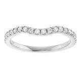 14K White 1/4 CTW Lab-Grown Diamond Contour Band