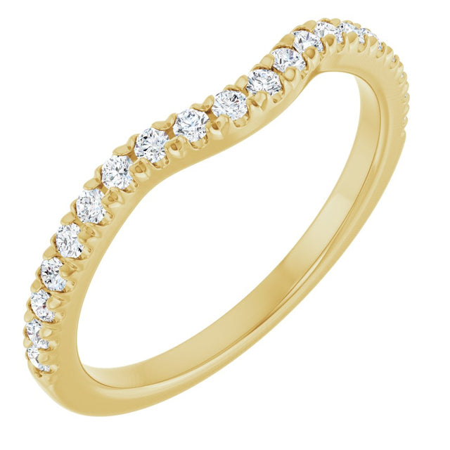 14K Yellow 1/4 CTW Lab-Grown Diamond Contour Band