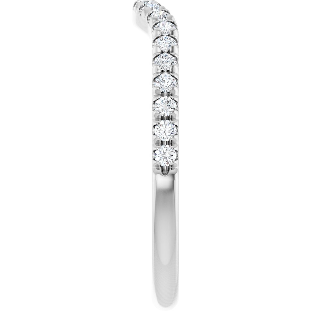 14K White 1/4 CTW Lab-Grown Diamond Contour Band