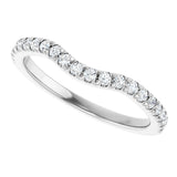 14K White 1/4 CTW Lab-Grown Diamond Contour Band