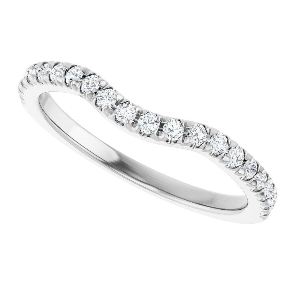 14K White Gold 1/4 CTW Lab-Grown Diamond Contour Band