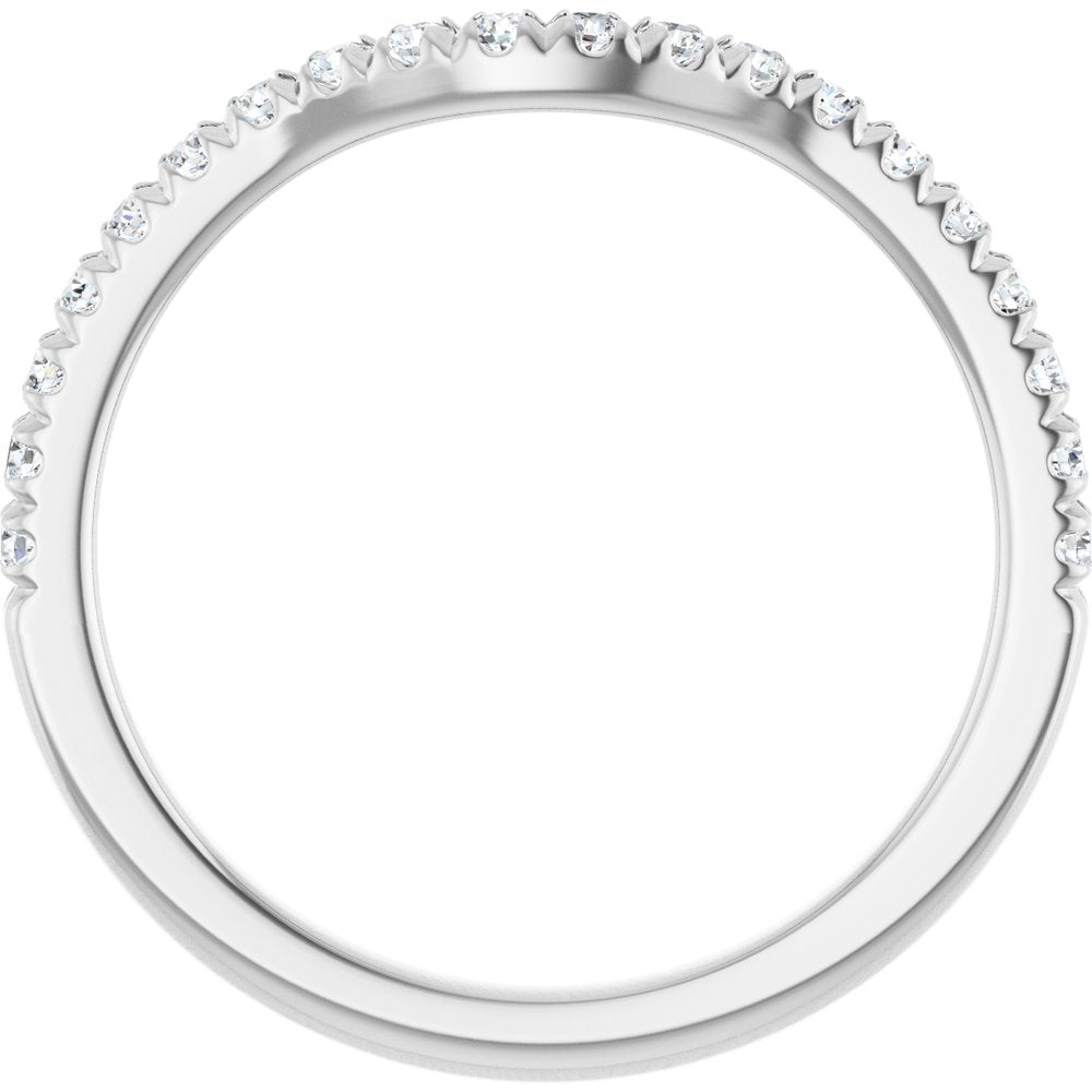 14K White 1/4 CTW Lab-Grown Diamond Contour Band