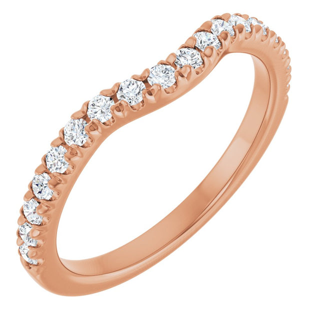 14K Rose 1/3 CTW Natural Diamond Contour Band