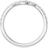 14K White 1/3 CTW Lab-Grown Diamond Contour Band