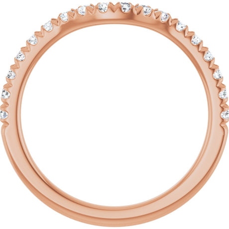 14K Rose Gold 1/3 CTW Natural Diamond Contour Band