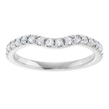 14K White 1/3 CTW Lab-Grown Diamond Contour Band