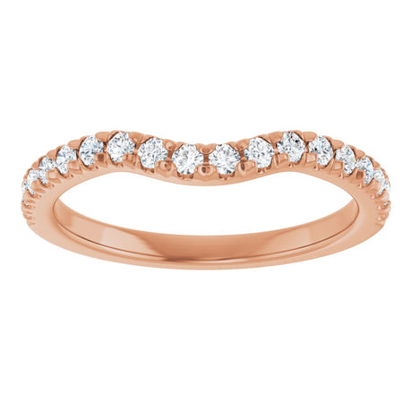 14K Rose 1/3 CTW Natural Diamond Contour Band