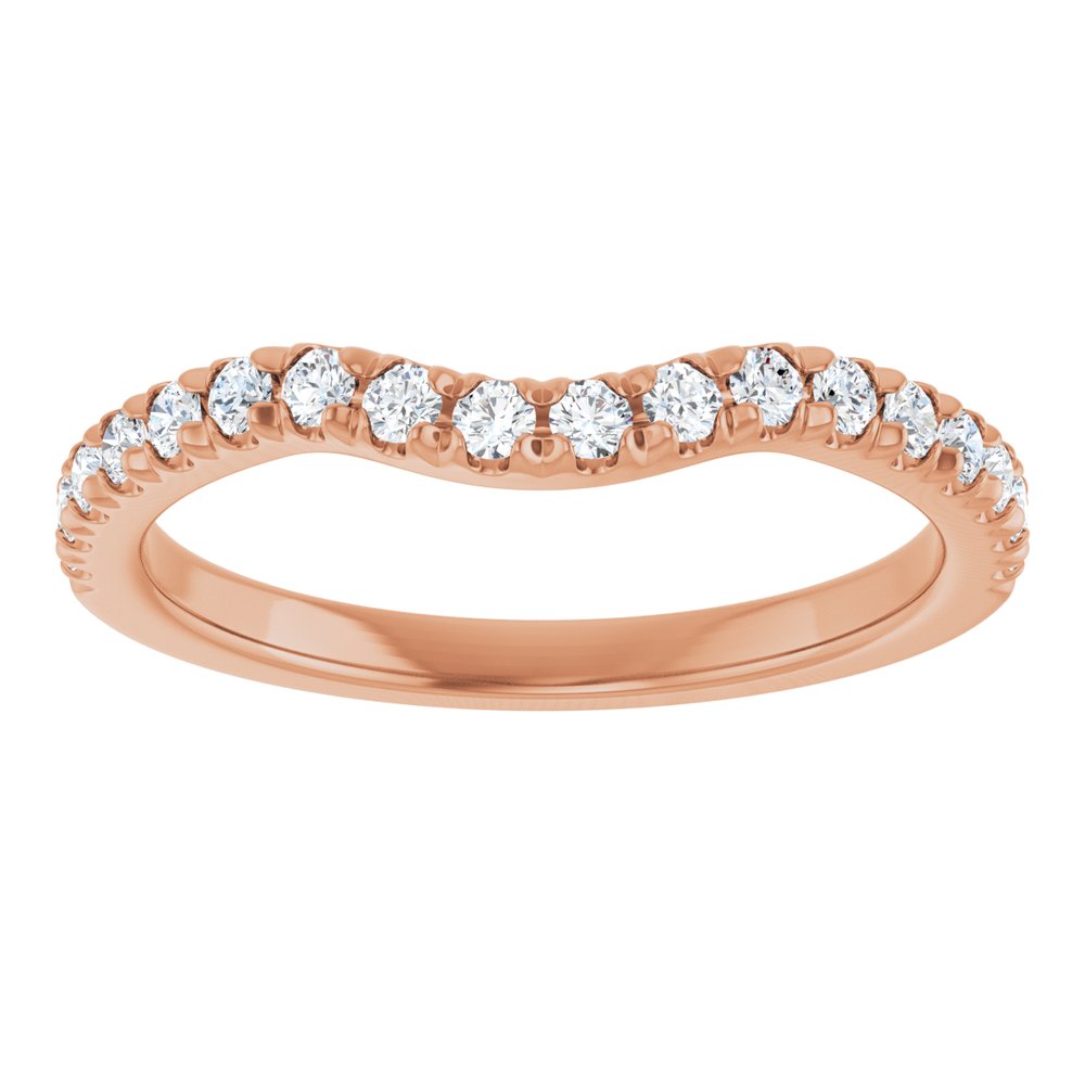 14K Rose 1/3 CTW Natural Diamond Contour Band