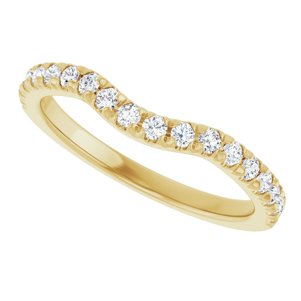 14K Yellow 1/3 CTW Lab-Grown Diamond Contour Band