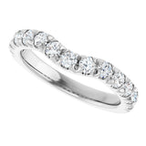 14K White Gold 3/4 CTW Natural Diamond Contour Band