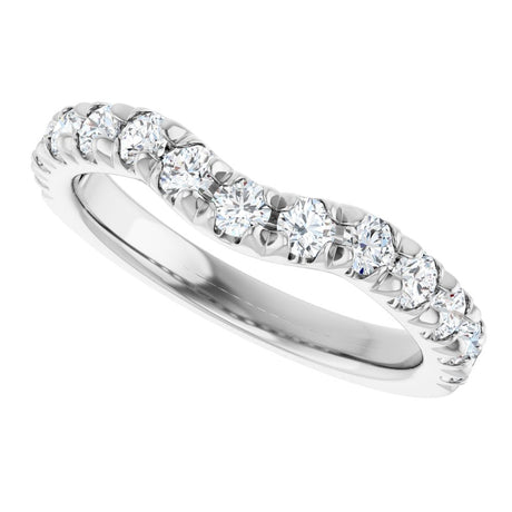14K White Gold 3/4 CTW Lab-Grown Diamond Contour Band