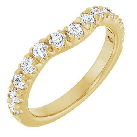 14K Yellow 3/4 CTW Natural Diamond Contour Band