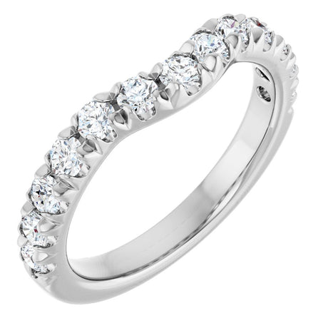 14K White 3/4 CTW Lab-Grown Diamond Contour Band