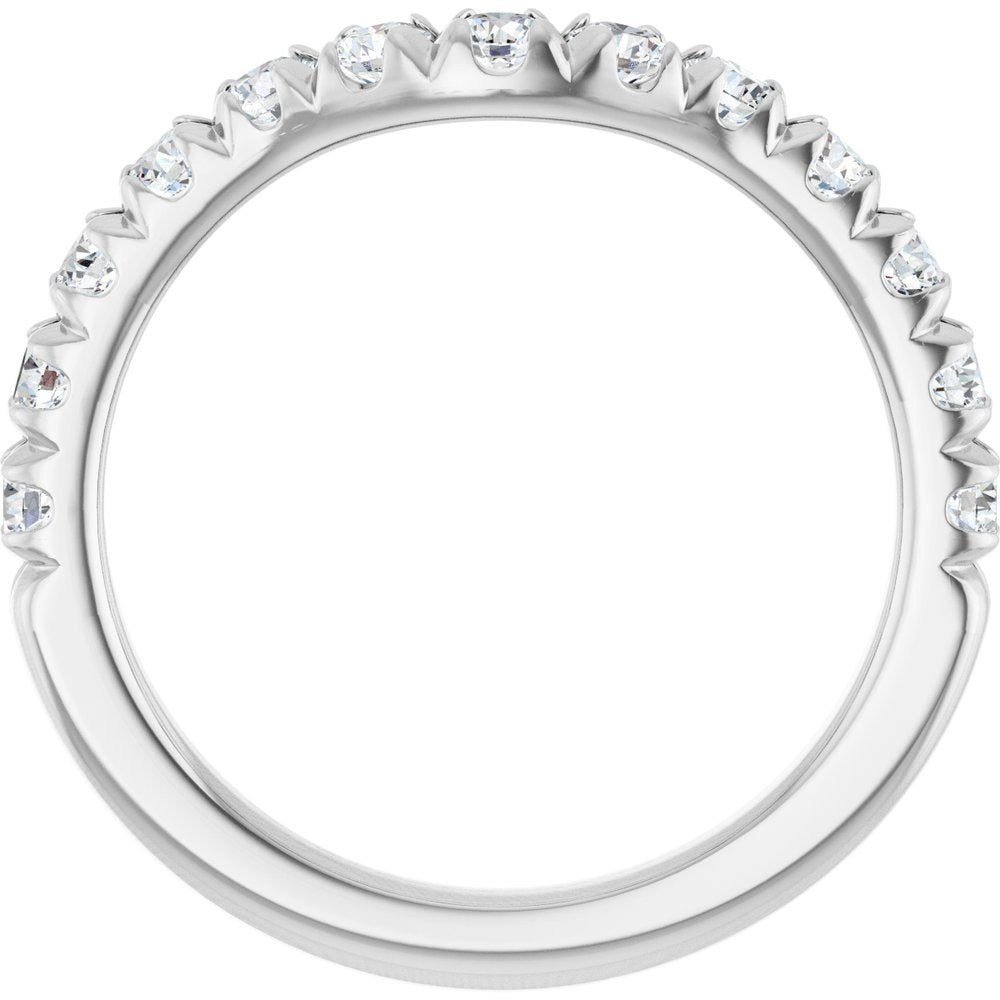 14K White Gold 3/4 CTW Natural Diamond Contour Band