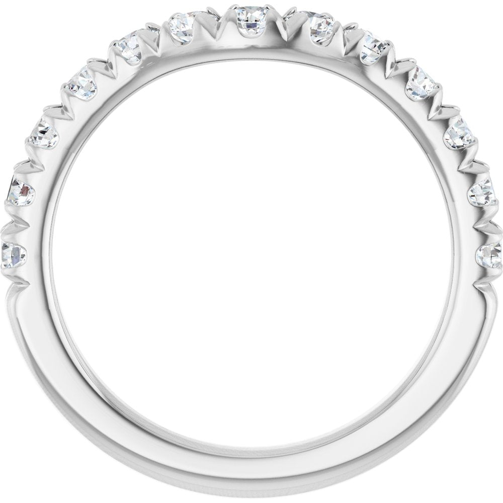 14K White 3/4 CTW Lab-Grown Diamond Contour Band