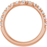 14K Rose 3/4 CTW Natural Diamond Contour Band
