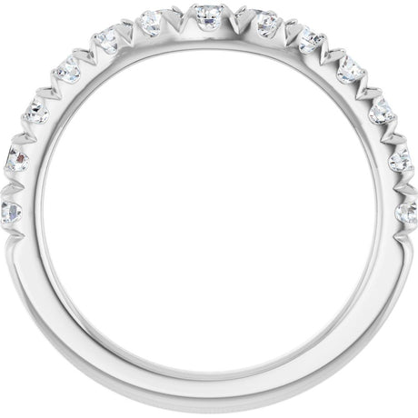 14K White Gold 3/4 CTW Lab-Grown Diamond Contour Band