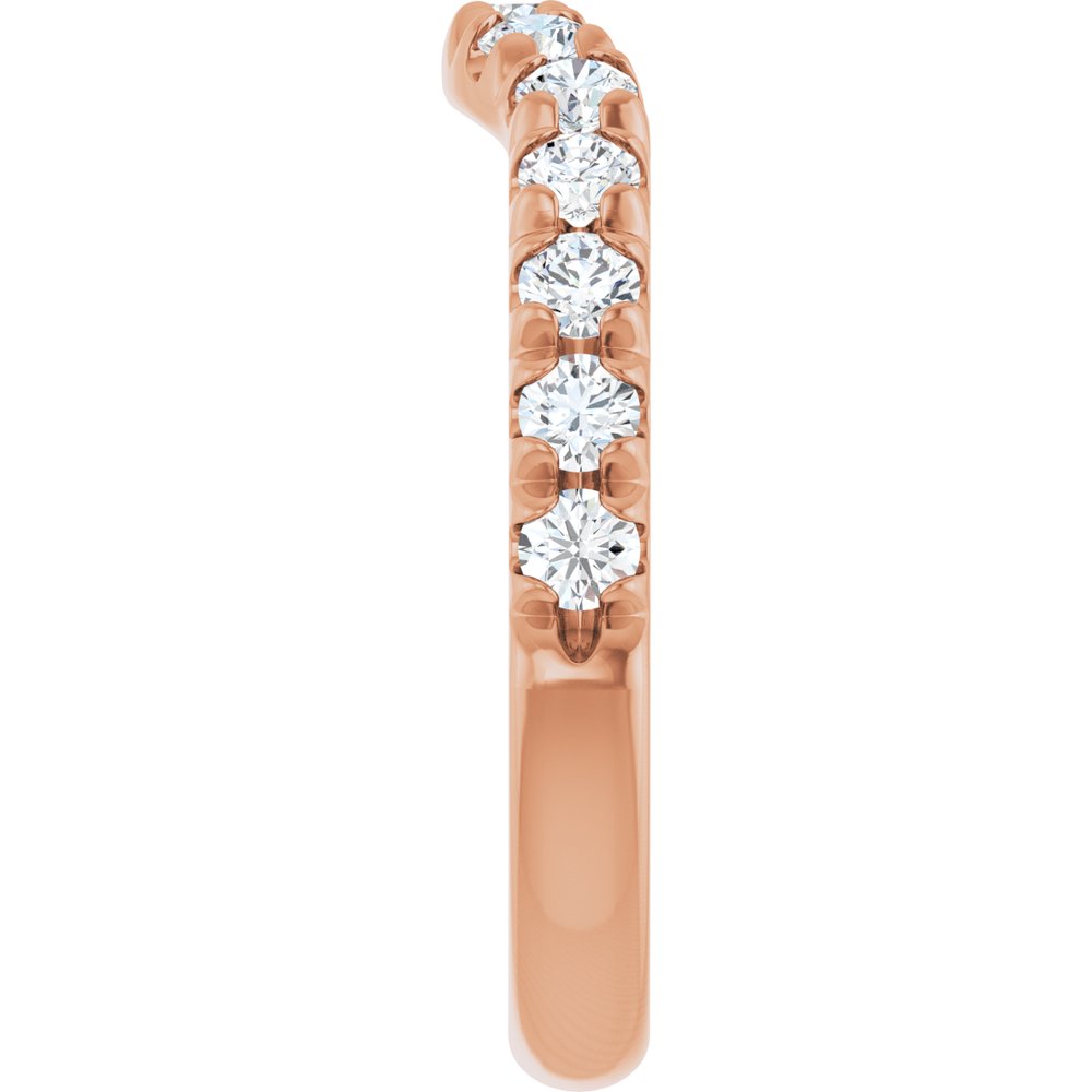 14K Rose 3/4 CTW Natural Diamond Contour Band
