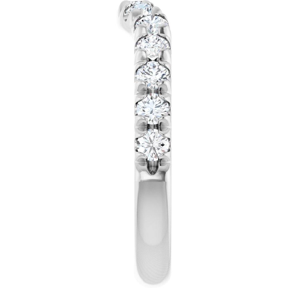 14K White Gold 3/4 CTW Lab-Grown Diamond Contour Band