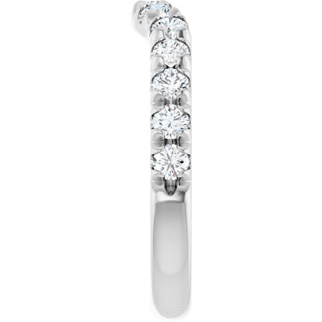 14K White Gold 3/4 CTW Natural Diamond Contour Band