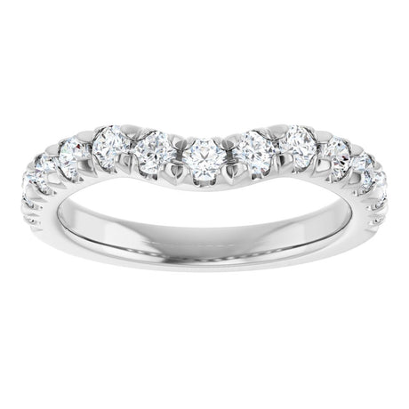 14K White Gold 3/4 CTW Natural Diamond Contour Band