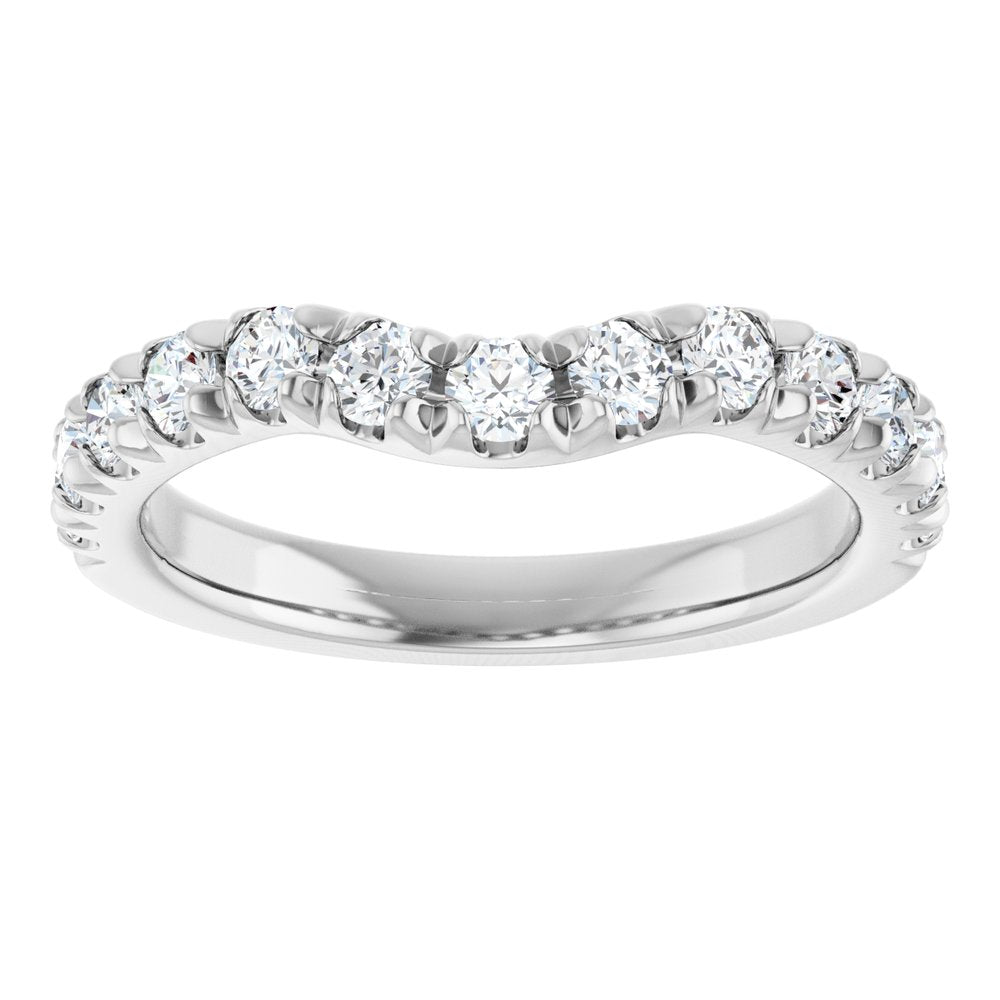 14K White Gold 3/4 CTW Natural Diamond Contour Band