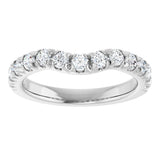 14K White Gold 3/4 CTW Natural Diamond Contour Band