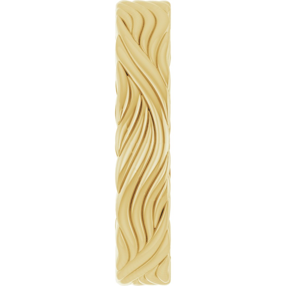 14K Yellow Gold 4.2 mm Sculptural Band Size 7
