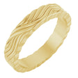 14K Yellow Gold 4.2 mm Sculptural Band Size 7