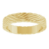 14K Yellow Gold 4.2 mm Sculptural Band Size 7