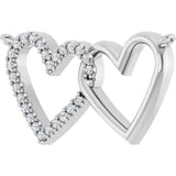 14K White Gold .05 CTW Lab-Grown Diamond Interlocking Heart Necklace Center
