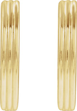 14K Yellow Gold Hinged 15 mm Huggie Hoop Earrings