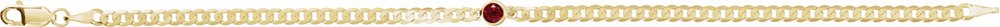 14K Yellow Lab-Grown Ruby Link 7" Bracelet