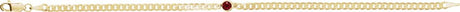 14K Yellow Gold Lab-Grown Ruby Link 7" Bracelet