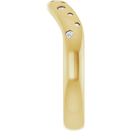 14K Yellow Gold 1/8 CTW Natural Diamond Contour Band