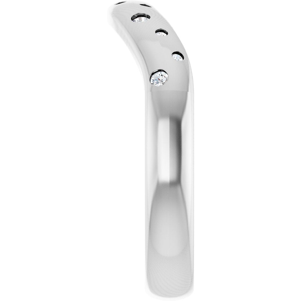 14K White Gold .08 CTW Lab-Grown Diamond Contour Band