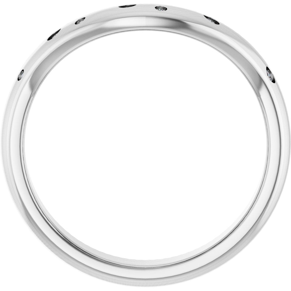 14K White Gold .08 CTW Lab-Grown Diamond Contour Band