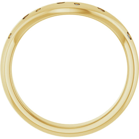 14K Yellow Gold 1/8 CTW Natural Diamond Contour Band