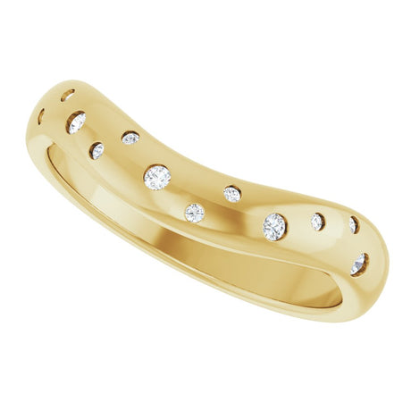 14K Yellow Gold .08 CTW Lab-Grown Diamond Contour Band