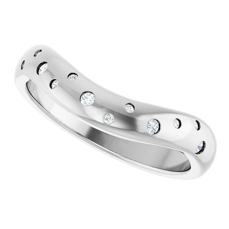 14K White Gold .08 CTW Lab-Grown Diamond Contour Band