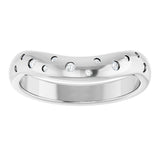 14K White .08 CTW Lab-Grown Diamond Contour Band