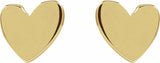 14K Yellow 4 mm Asymmetrical Heart Earrings