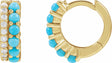 14K Yellow Gold Natural Turquoise & 1/8 CTW Natural Diamond Huggie Hoop Earrings