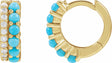 14K Yellow Natural Turquoise & 1/8 CTW Natural Diamond Huggie Hoop Earrings