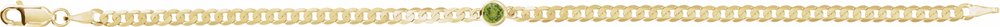 14K Yellow Natural Peridot Link 7" Bracelet