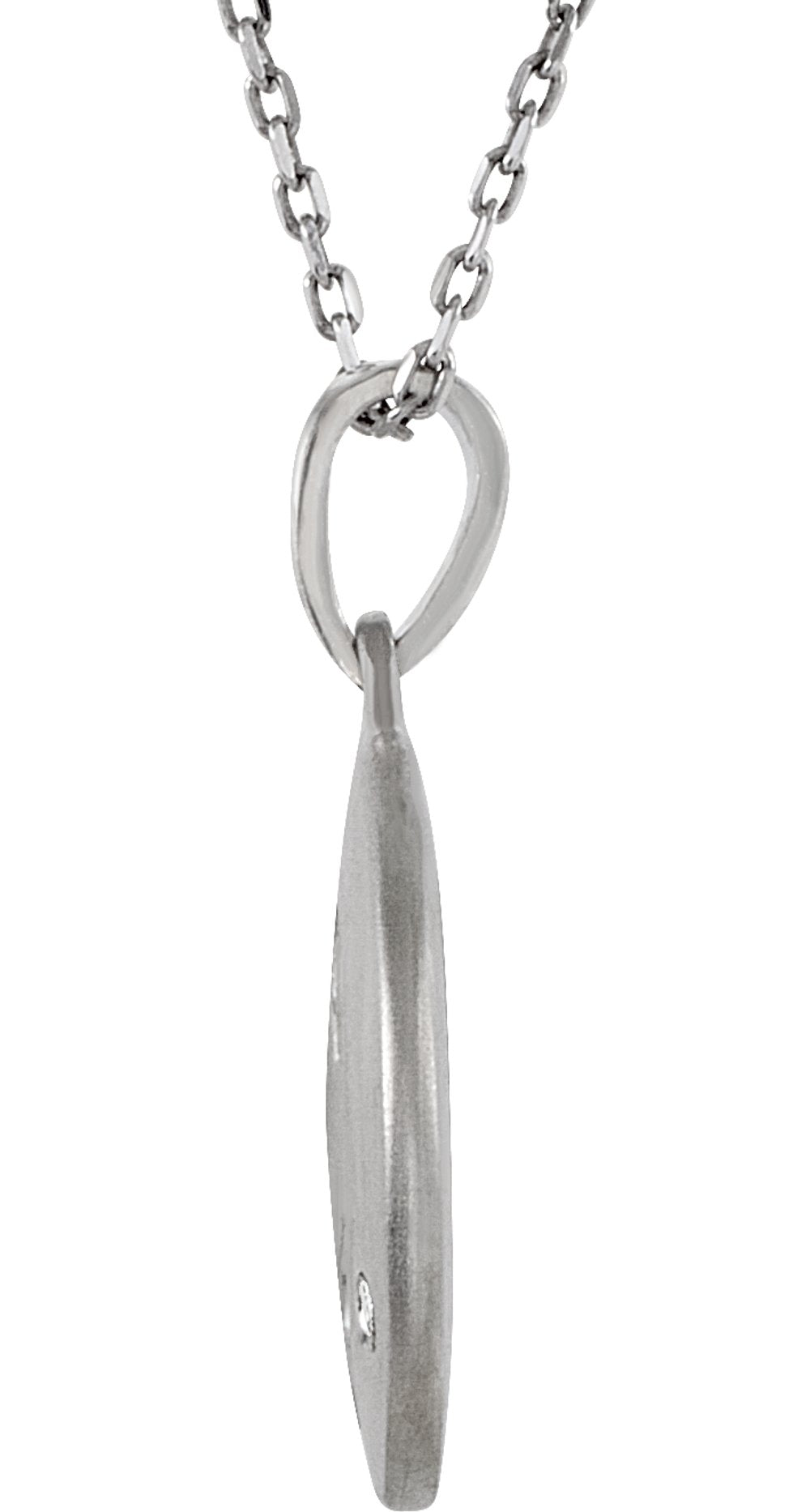 Sterling Silver .005 CT Natural Diamond Initial C 18" Necklace